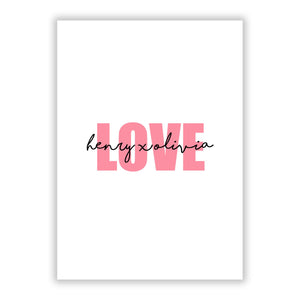 Couples Personalised Love Greetings Card