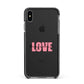 Couples Personalised Love Apple iPhone Xs Max Impact Case Black Edge on Black Phone