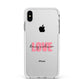 Couples Personalised Love Apple iPhone Xs Max Impact Case White Edge on Silver Phone