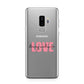 Couples Personalised Love Samsung Galaxy S9 Plus Case on Silver phone