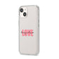 Couples Personalised Love iPhone 14 Clear Tough Case Starlight Angled Image