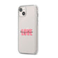 Couples Personalised Love iPhone 14 Plus Clear Tough Case Starlight Angled Image