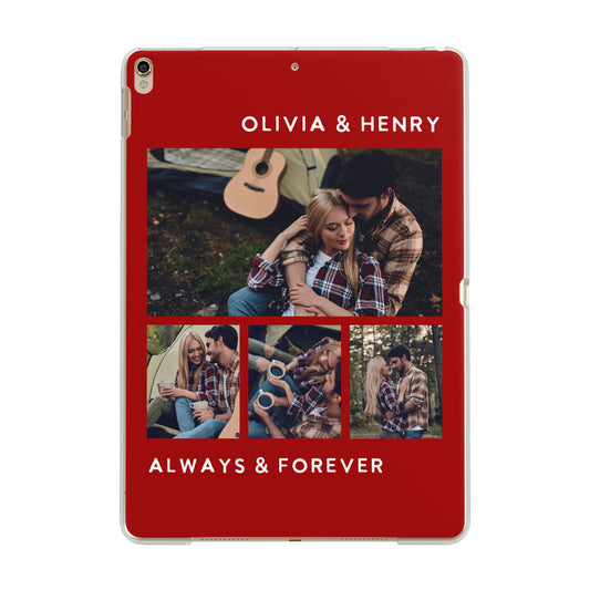 Couples Photo Collage Personalised Apple iPad Gold Case