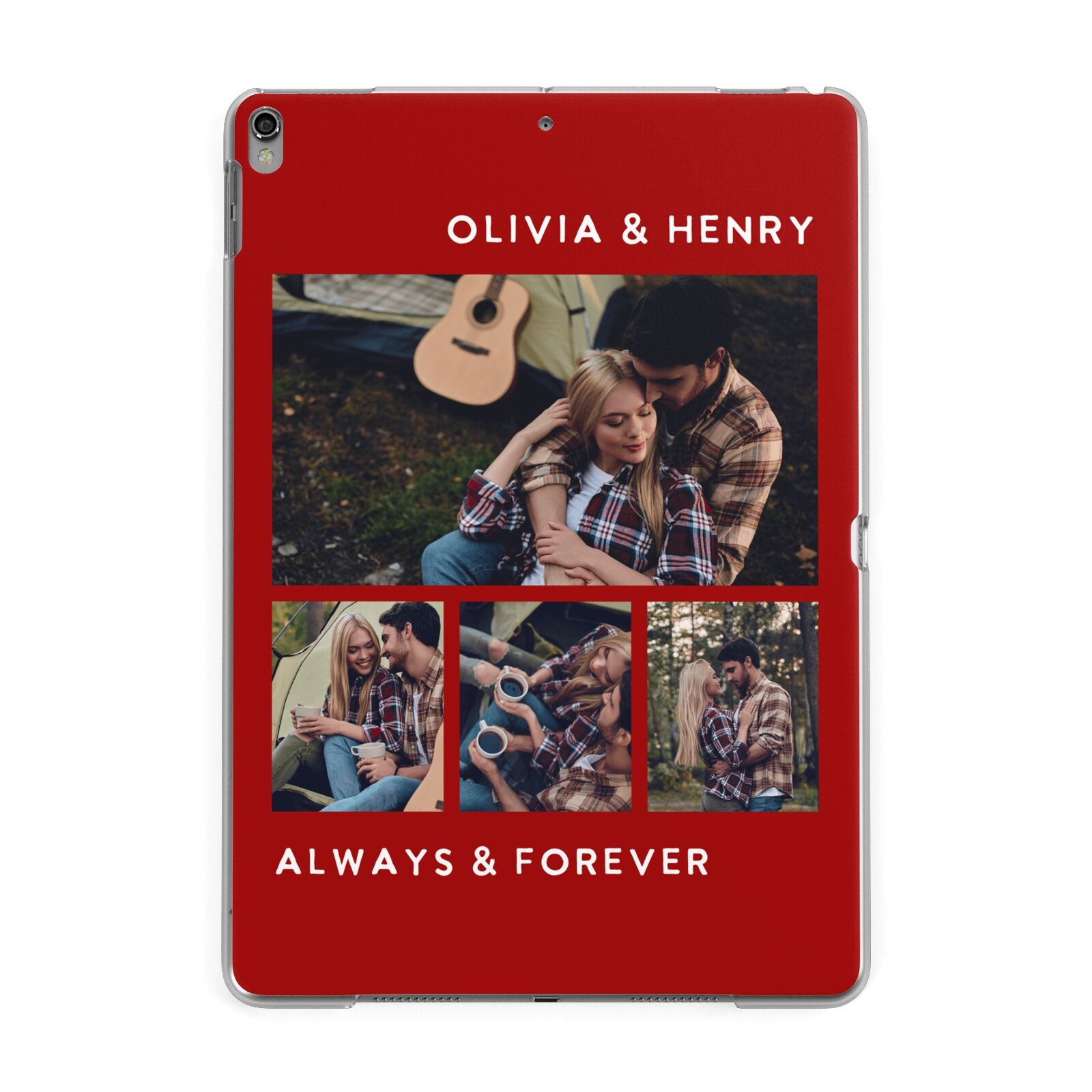 Couples Photo Collage Personalised Apple iPad Grey Case