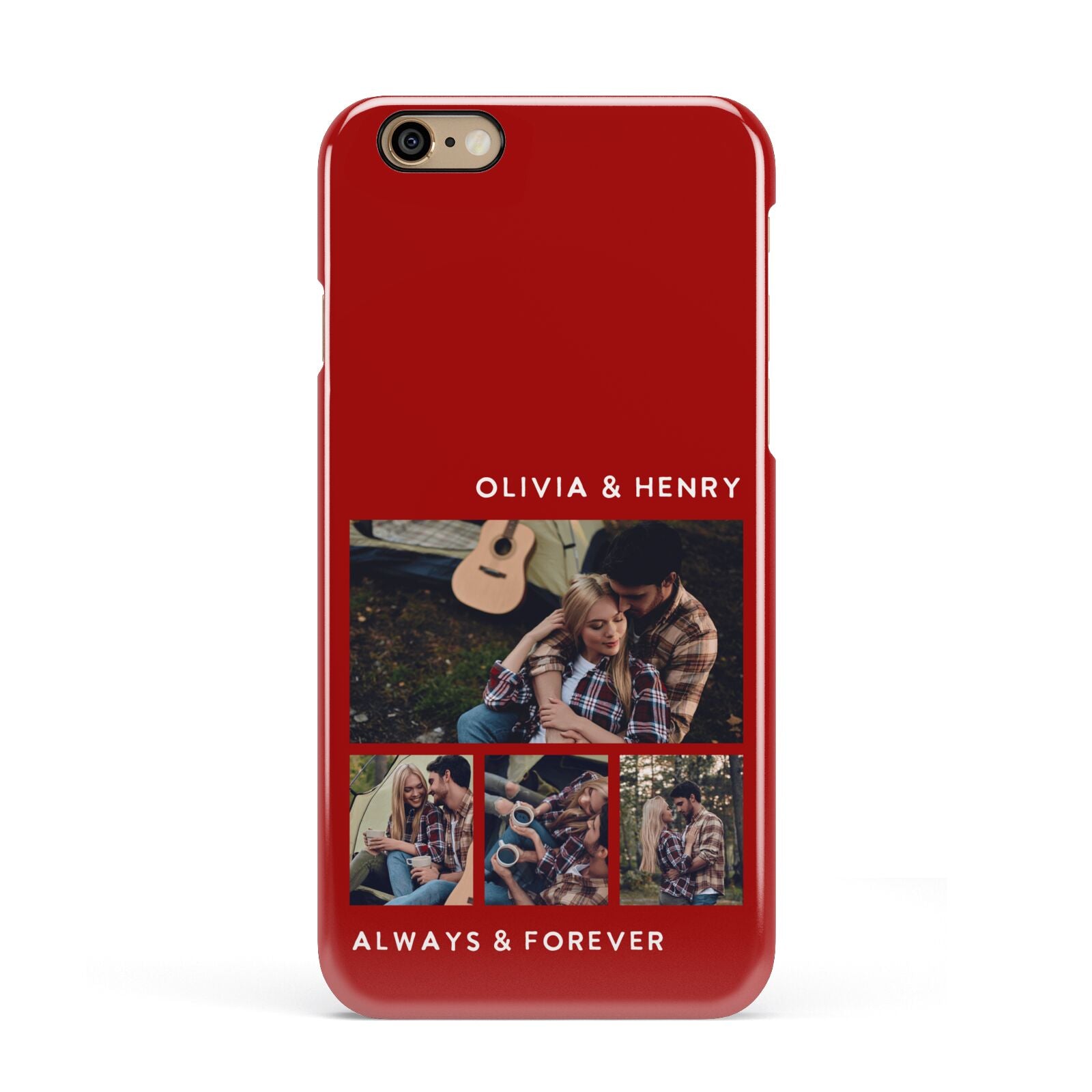 Couples Photo Collage Personalised Apple iPhone 6 3D Snap Case