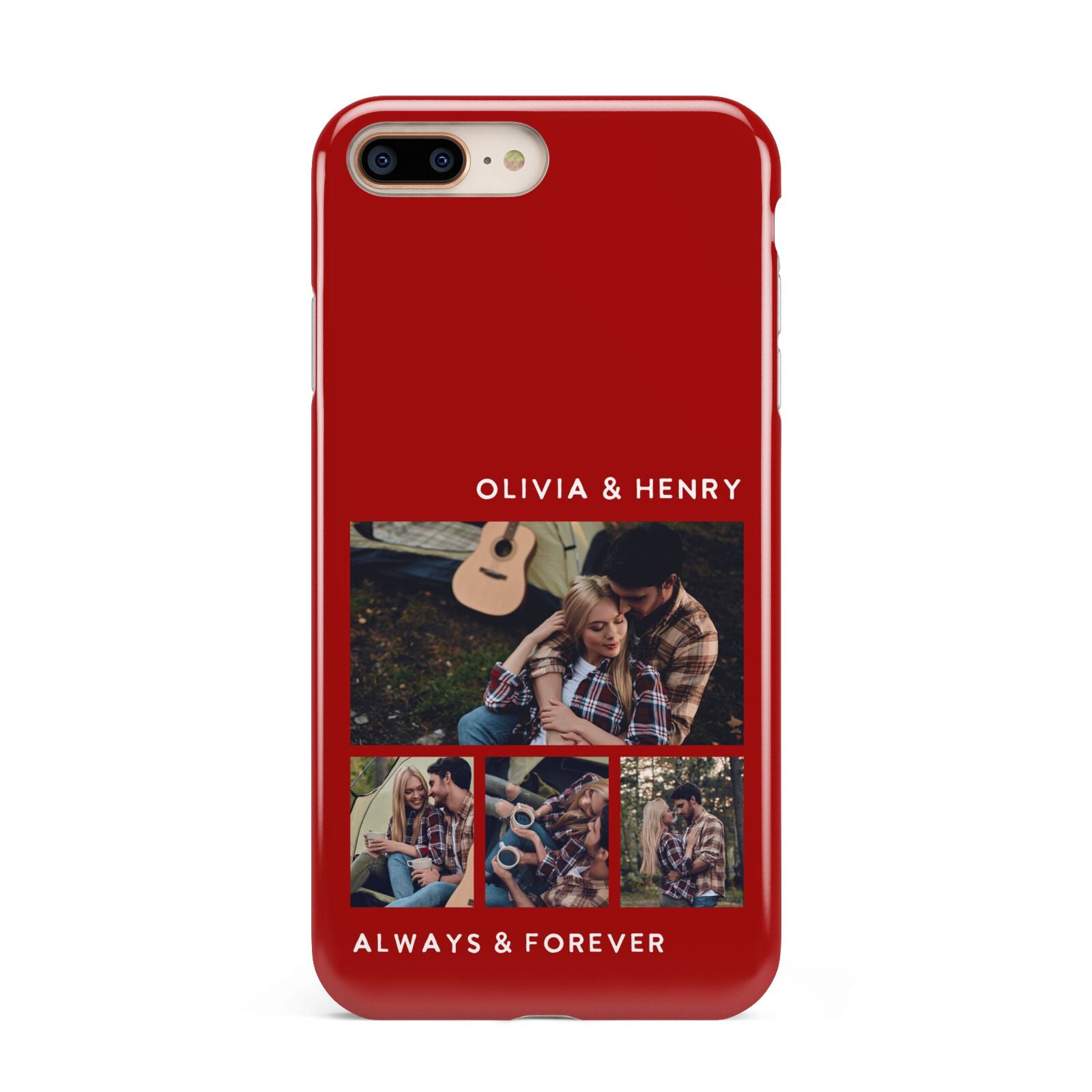 Couples Photo Collage Personalised Apple iPhone 7 8 Plus 3D Tough Case