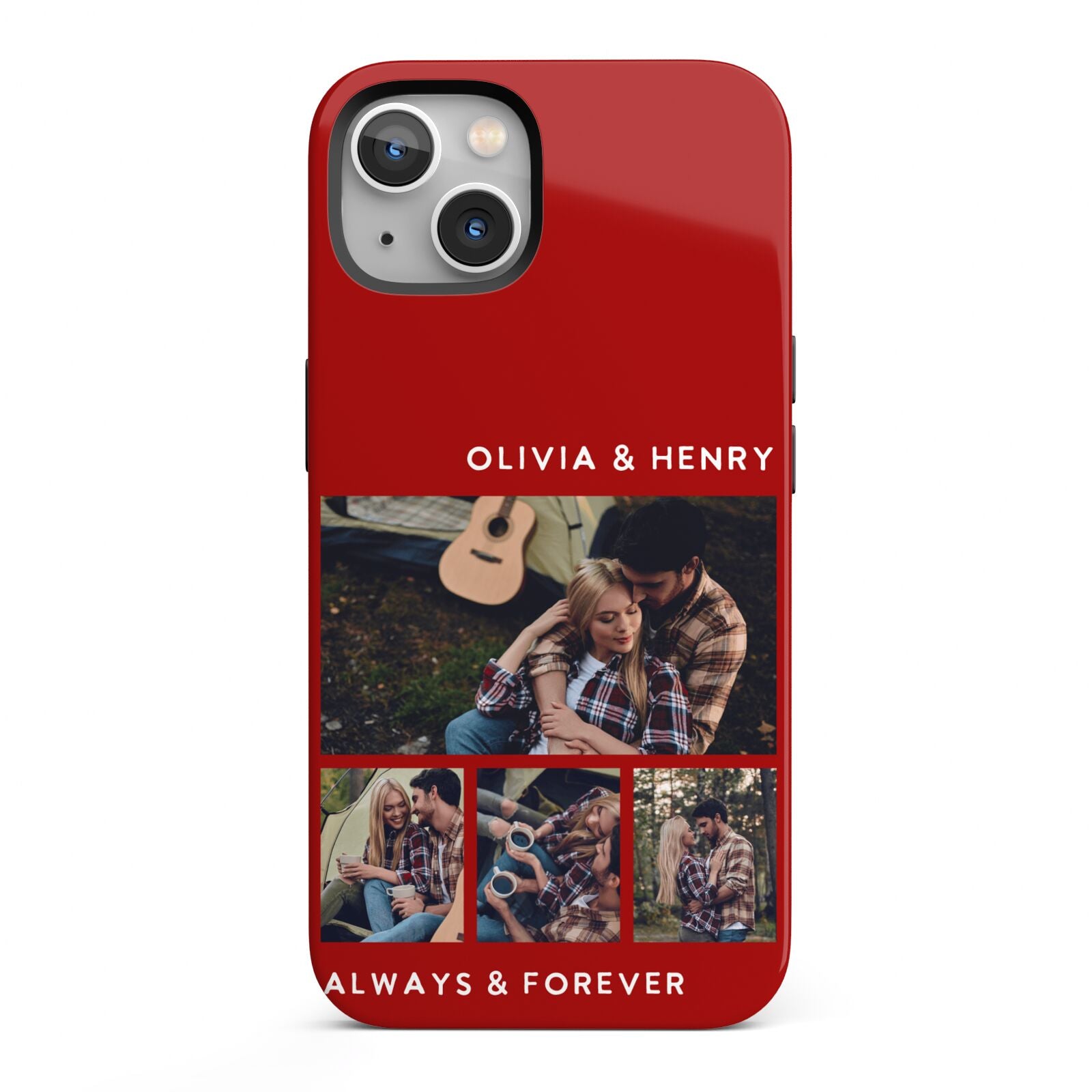 Couples Photo Collage Personalised iPhone 13 Full Wrap 3D Tough Case