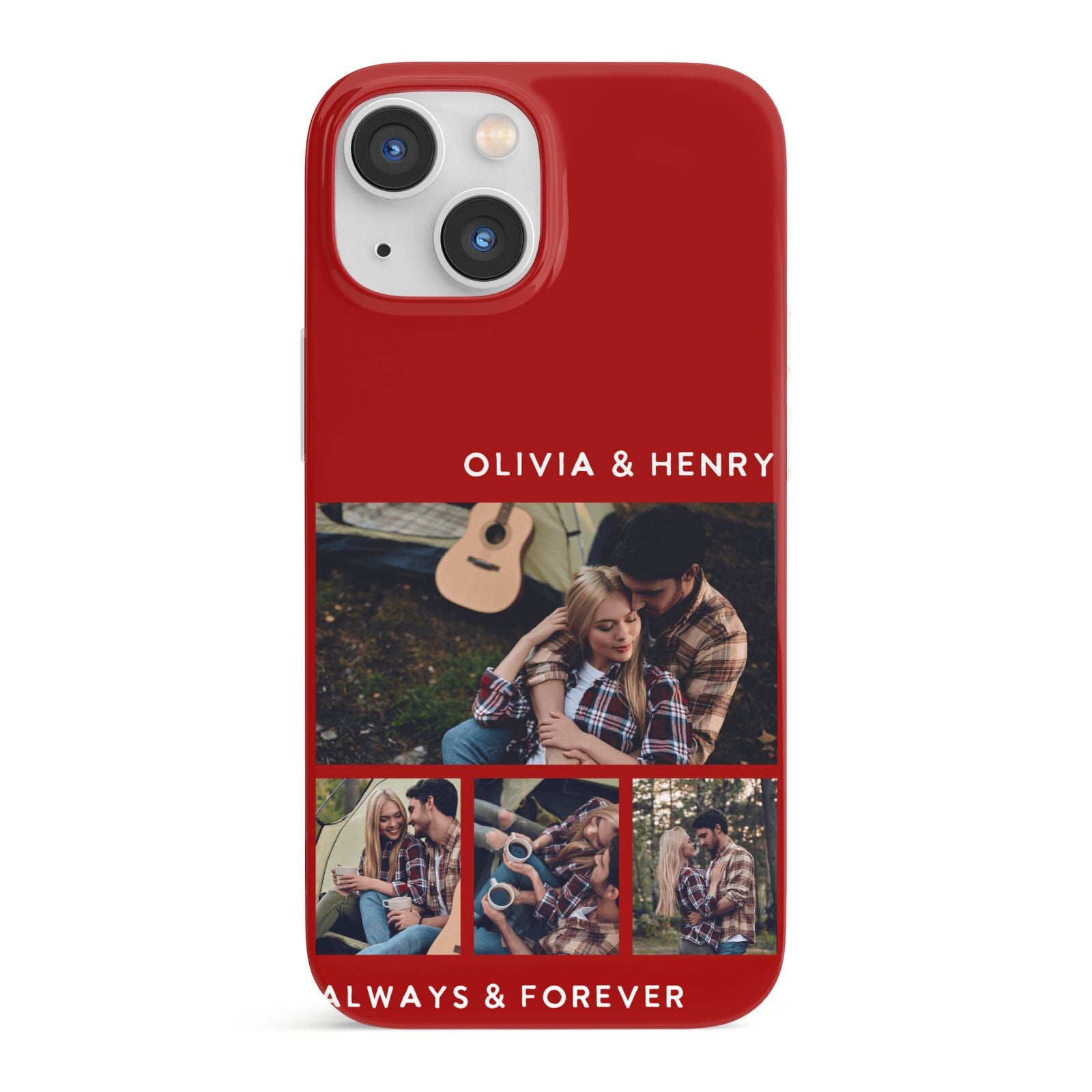 Couples Photo Collage Personalised iPhone 13 Mini Full Wrap 3D Snap Case