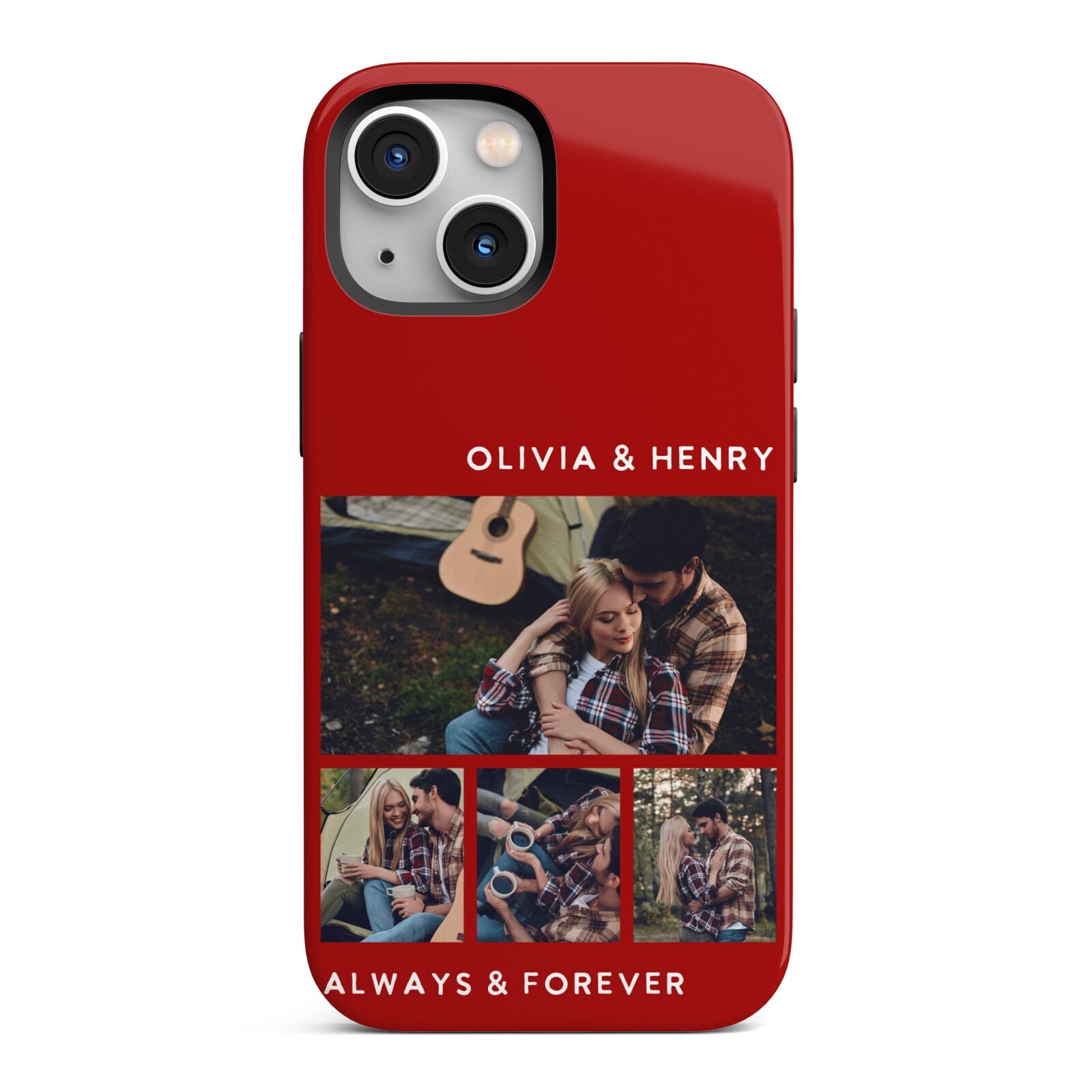 Couples Photo Collage Personalised iPhone 13 Mini Full Wrap 3D Tough Case