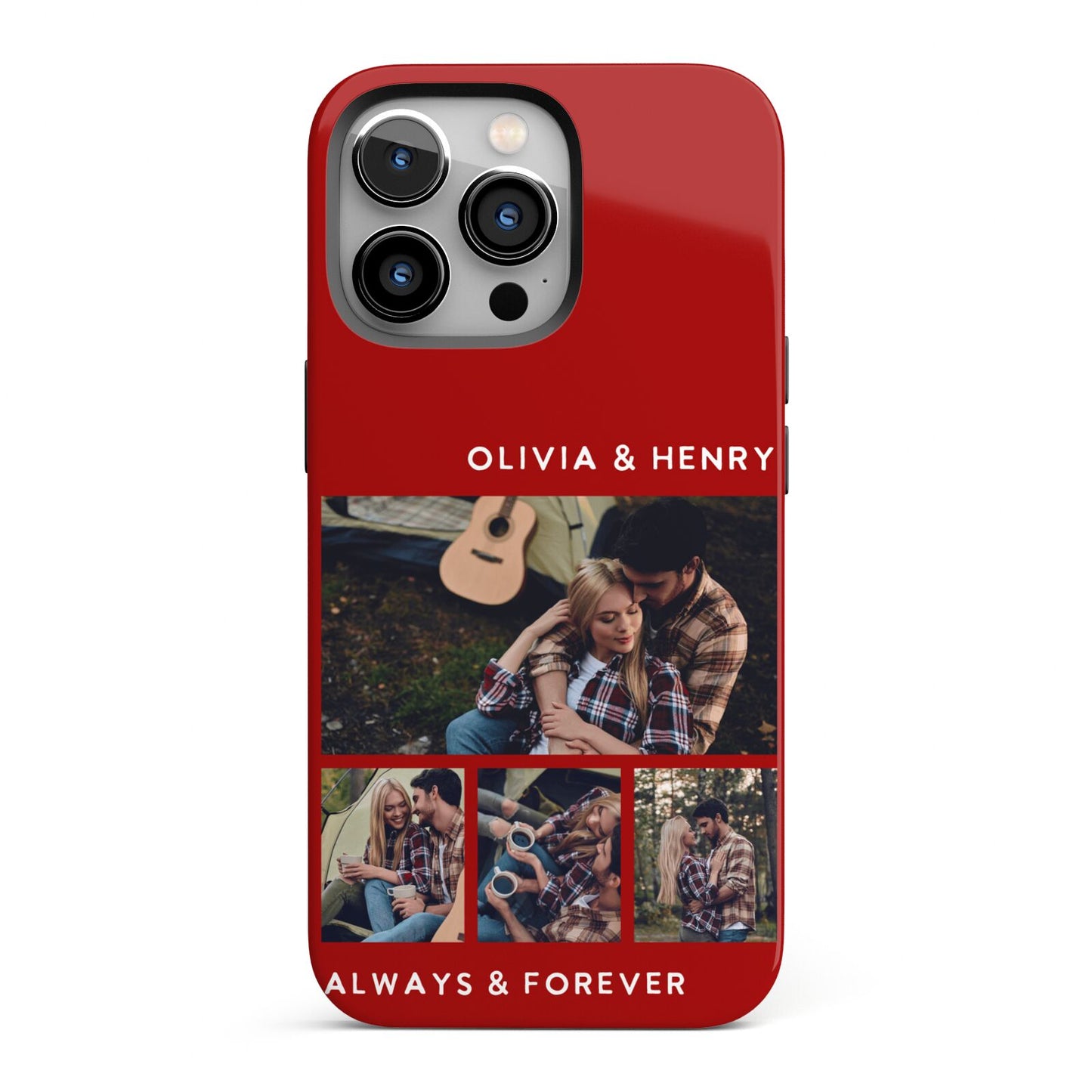 Couples Photo Collage Personalised iPhone 13 Pro Full Wrap 3D Tough Case