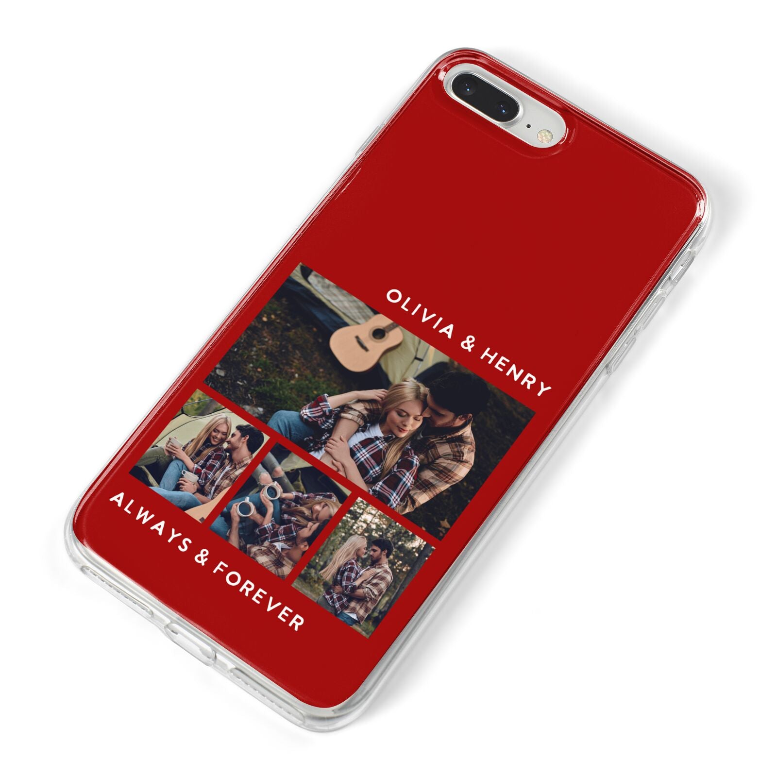 Couples Photo Collage Personalised iPhone 8 Plus Bumper Case on Silver iPhone Alternative Image