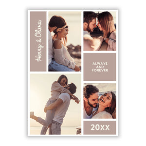 Couples Valentine Photo Collage Personalised Greetings Card