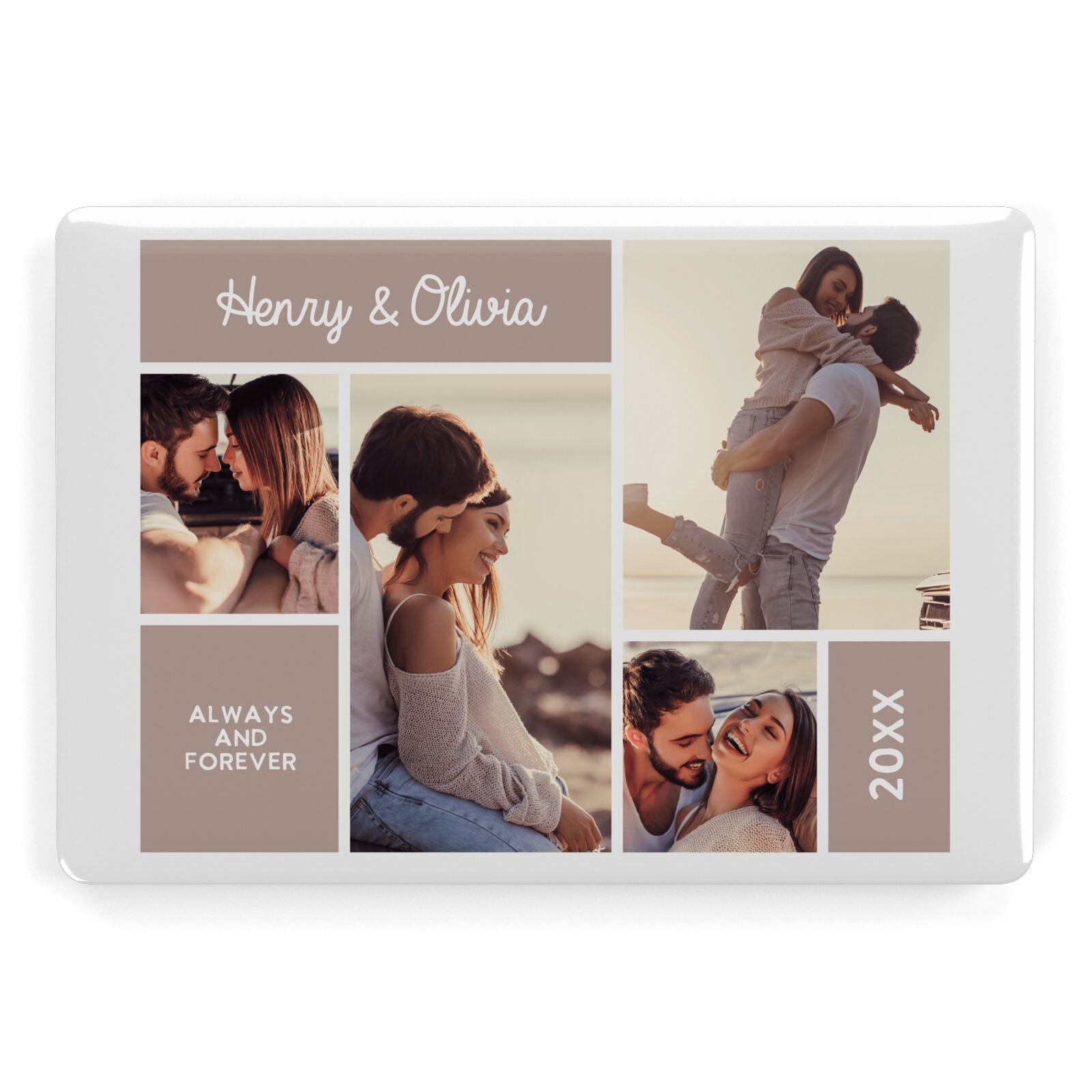 Couples Valentine Photo Collage Personalised Apple MacBook Case