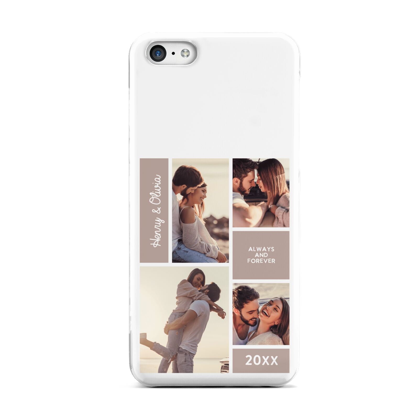 Couples Valentine Photo Collage Personalised Apple iPhone 5c Case