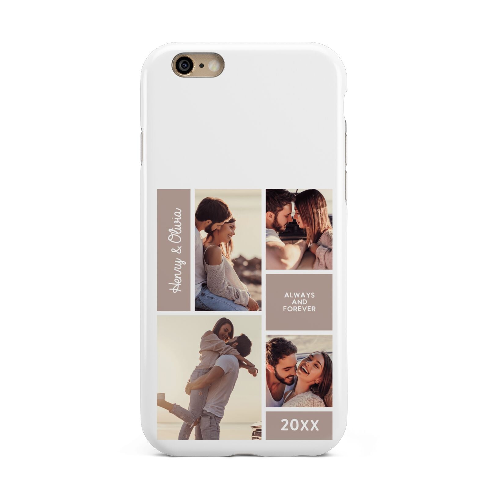 Couples Valentine Photo Collage Personalised Apple iPhone 6 3D Tough Case