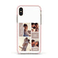 Couples Valentine Photo Collage Personalised Apple iPhone Xs Impact Case Pink Edge on Gold Phone