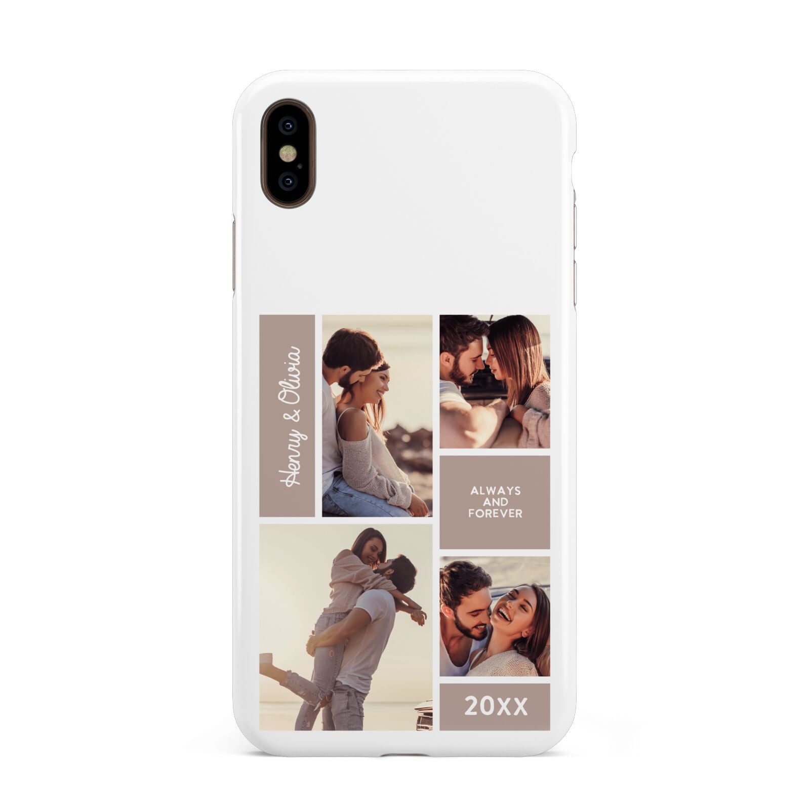 Couples Valentine Photo Collage Personalised Apple iPhone Xs Max 3D Tough Case
