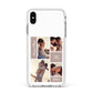 Couples Valentine Photo Collage Personalised Apple iPhone Xs Max Impact Case White Edge on Silver Phone