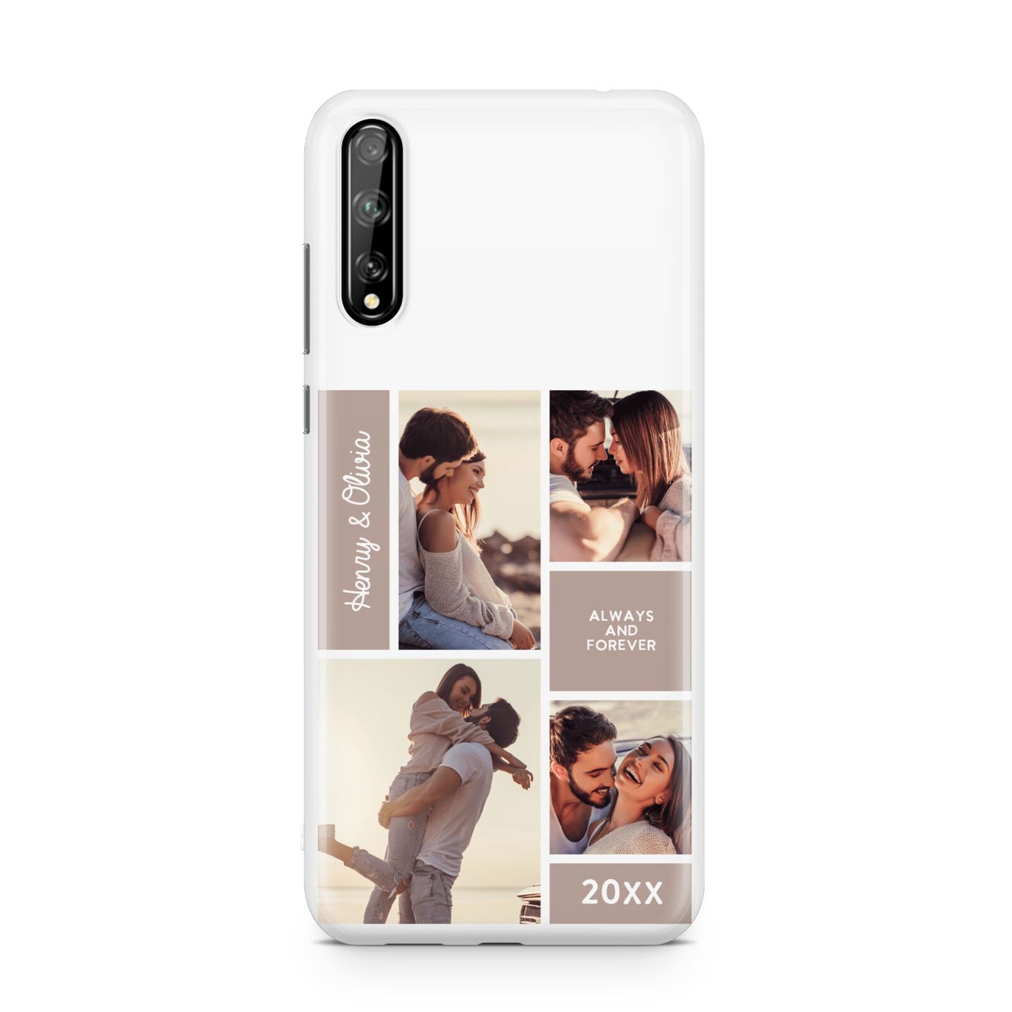 Couples Valentine Photo Collage Personalised Huawei Enjoy 10s Phone Case