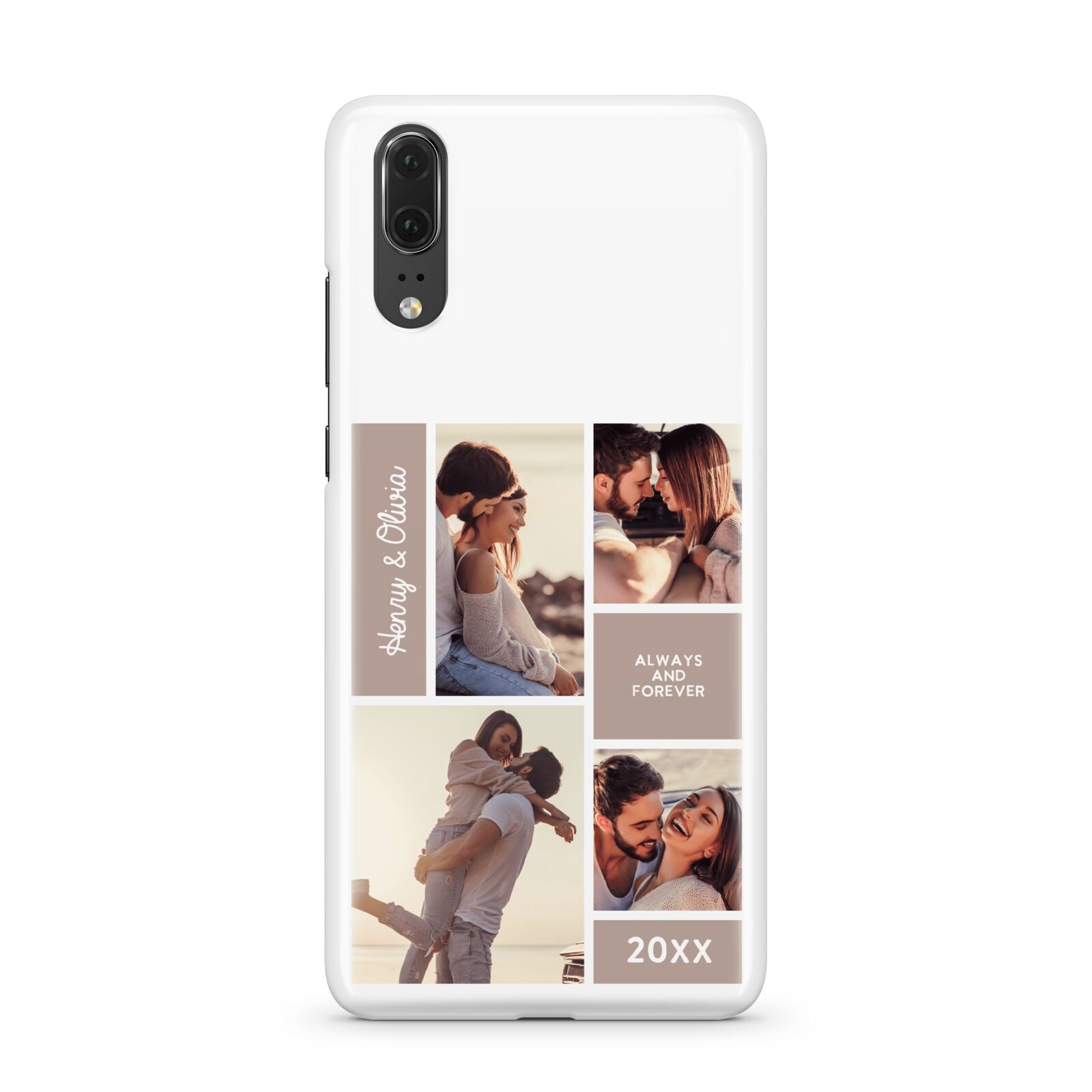 Couples Valentine Photo Collage Personalised Huawei P20 Phone Case