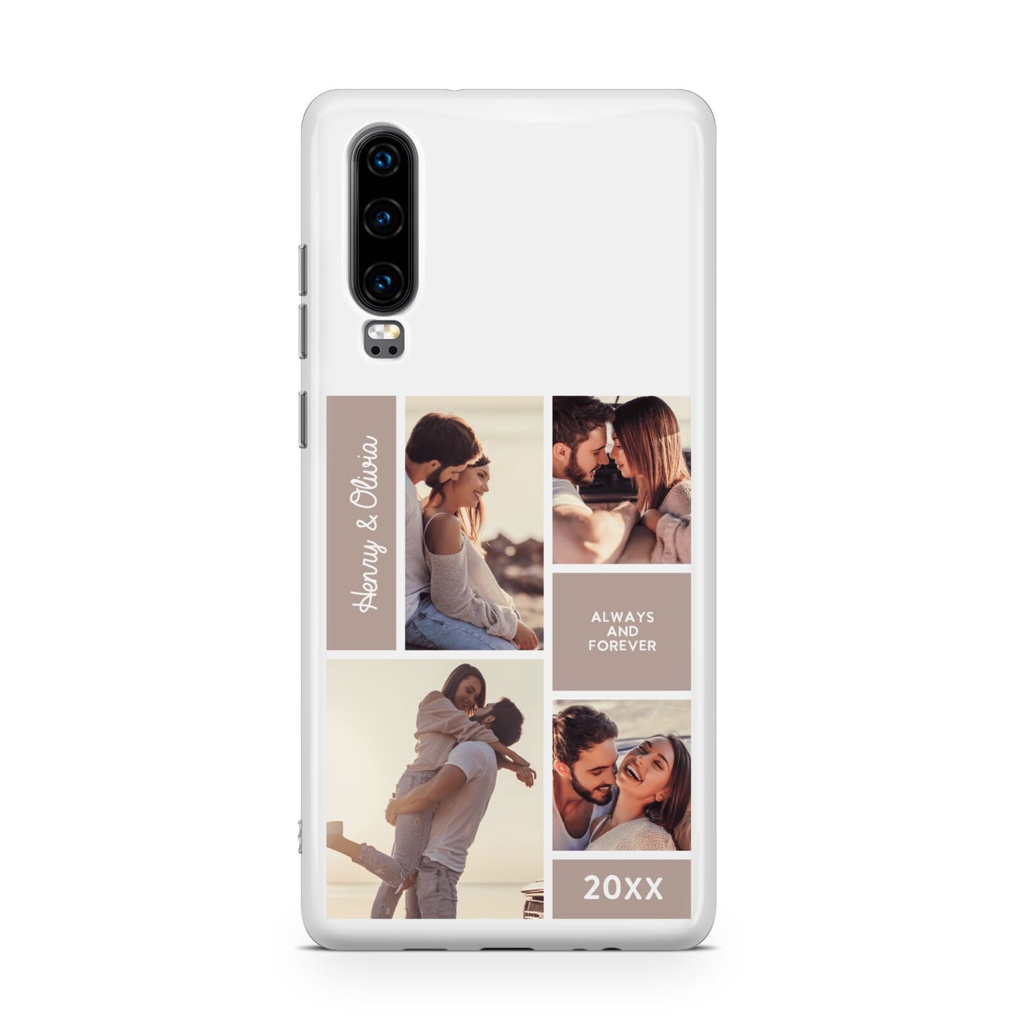 Couples Valentine Photo Collage Personalised Huawei P30 Phone Case