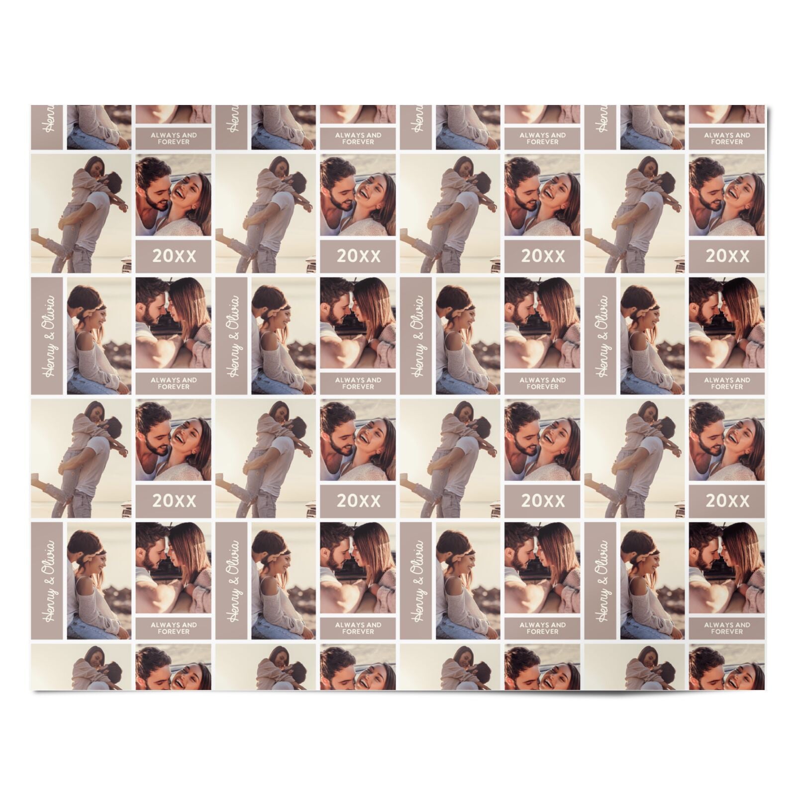 Couples Valentine Photo Collage Personalised Personalised Wrapping Paper Alternative