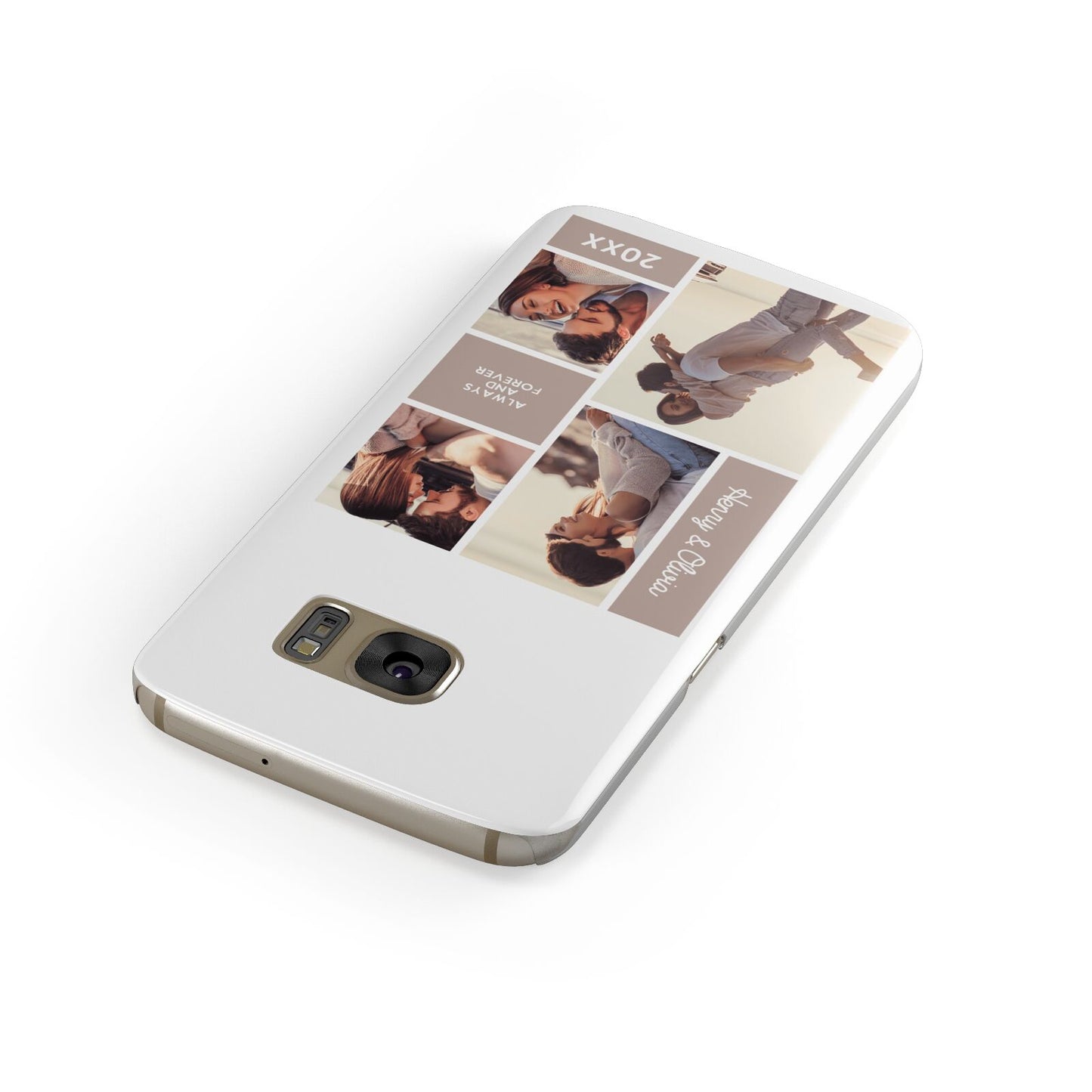 Couples Valentine Photo Collage Personalised Samsung Galaxy Case Front Close Up