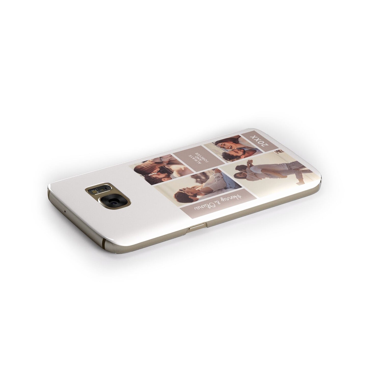 Couples Valentine Photo Collage Personalised Samsung Galaxy Case Side Close Up