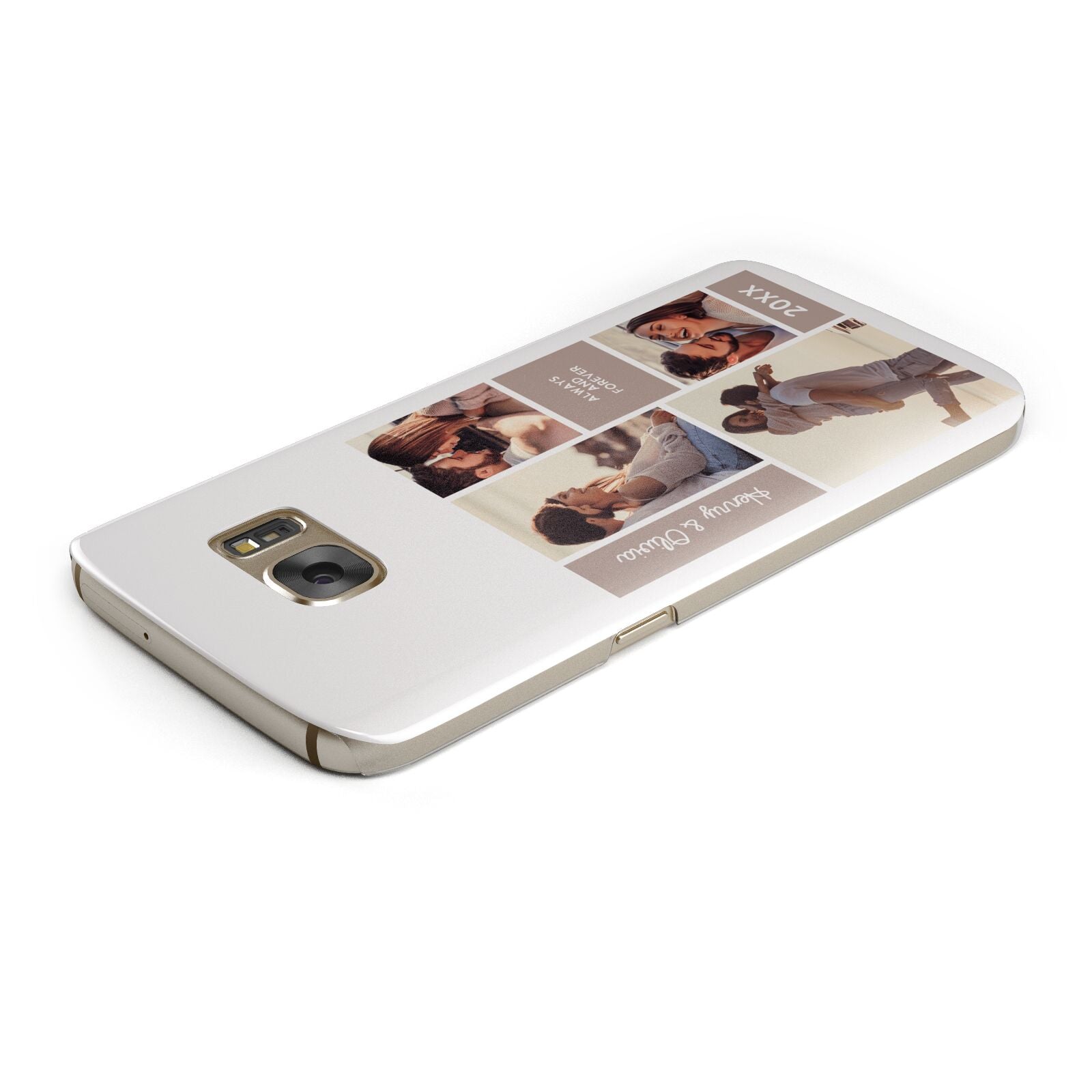 Couples Valentine Photo Collage Personalised Samsung Galaxy Case Top Cutout