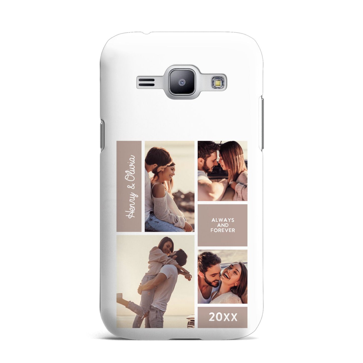 Couples Valentine Photo Collage Personalised Samsung Galaxy J1 2015 Case