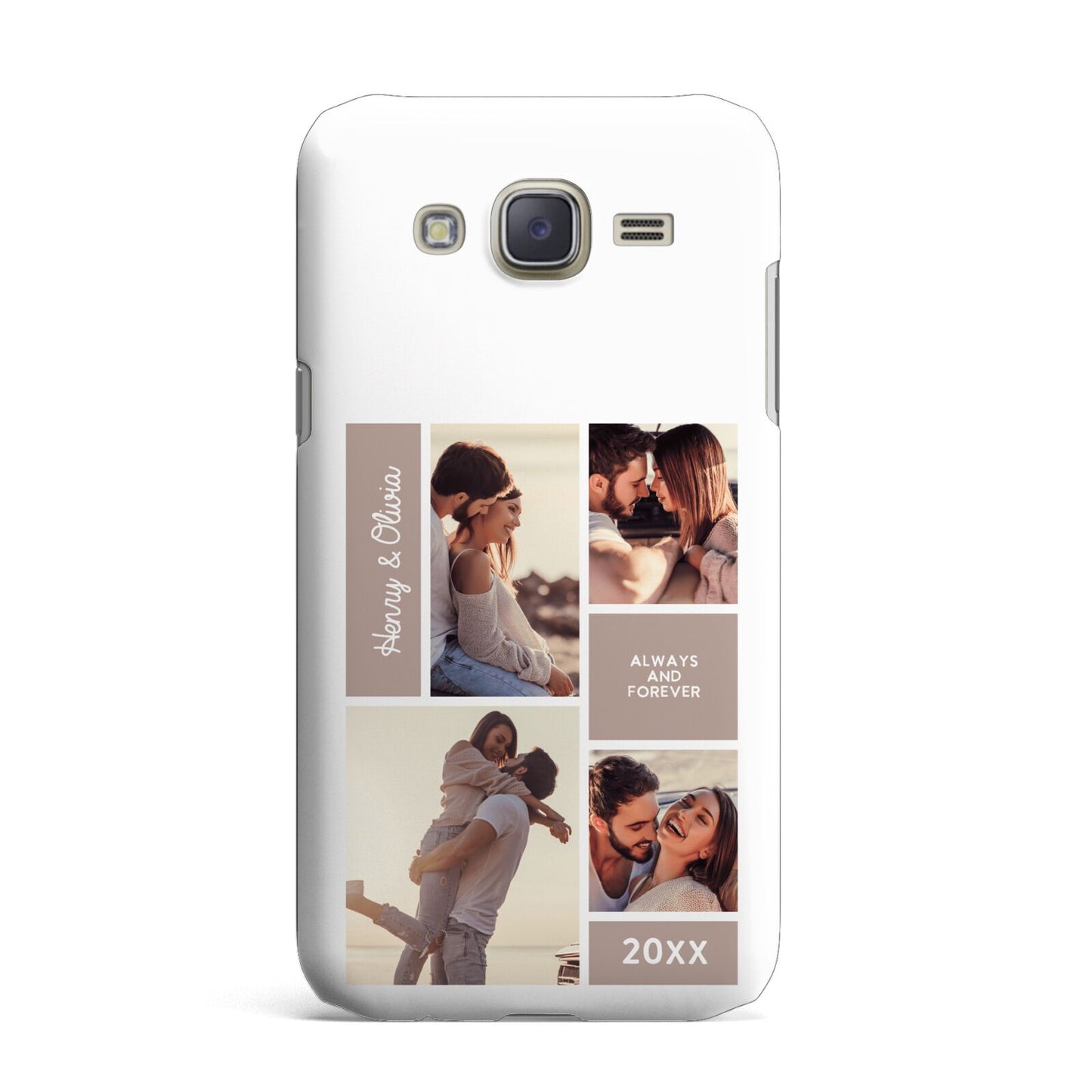 Couples Valentine Photo Collage Personalised Samsung Galaxy J7 Case