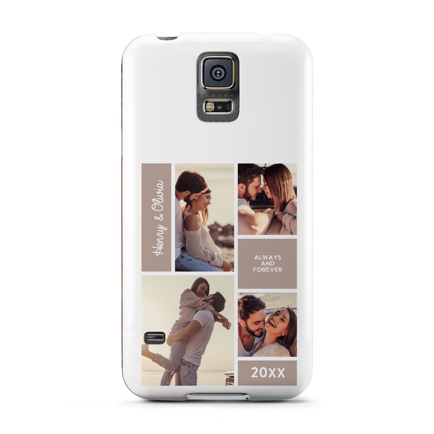 Couples Valentine Photo Collage Personalised Samsung Galaxy S5 Case