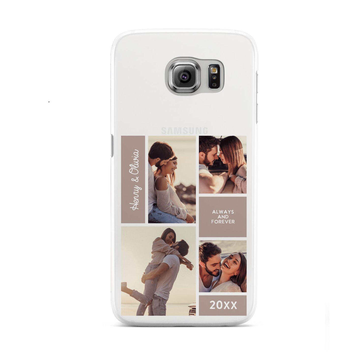 Couples Valentine Photo Collage Personalised Samsung Galaxy S6 Case