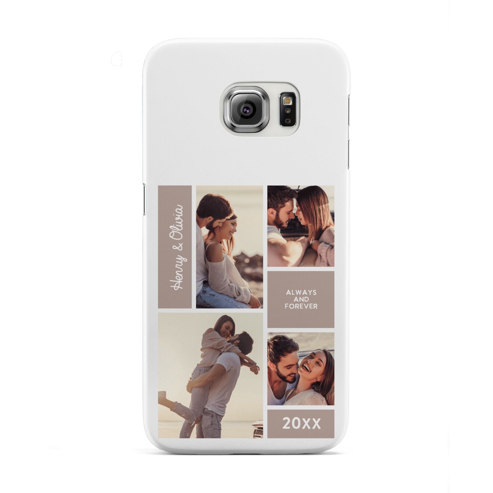 Couples Valentine Photo Collage Personalised Samsung Galaxy S6 Edge Case