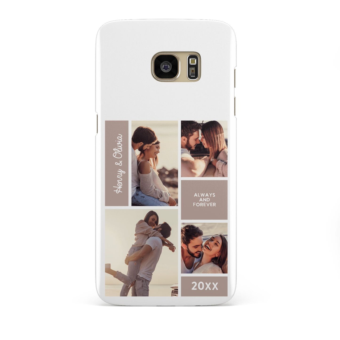 Couples Valentine Photo Collage Personalised Samsung Galaxy S7 Edge Case