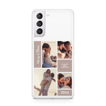 Couples Valentine Photo Collage Personalised Samsung S21 Case