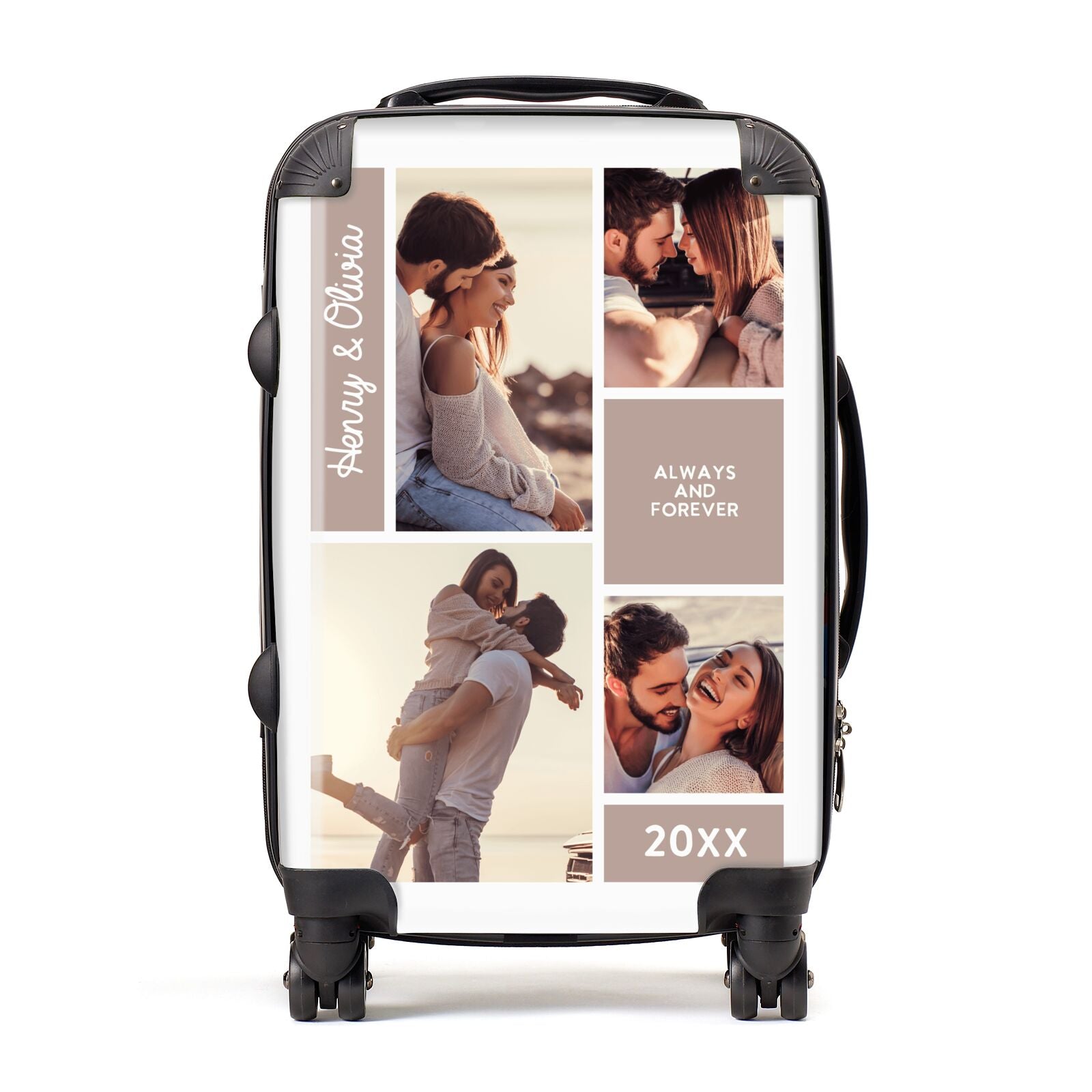 Couples Valentine Photo Collage Personalised Suitcase