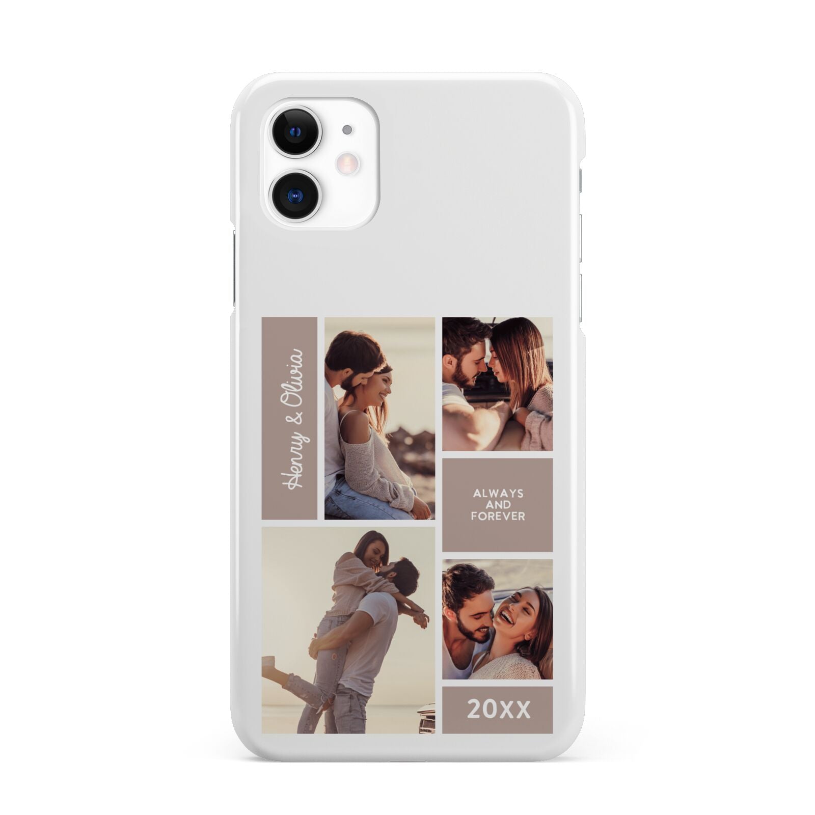 Couples Valentine Photo Collage Personalised iPhone 11 3D Snap Case