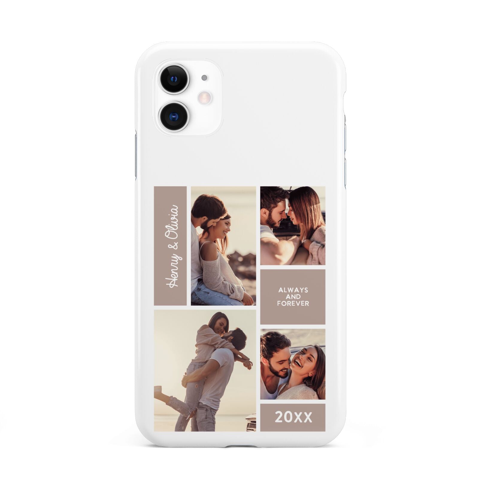 Couples Valentine Photo Collage Personalised iPhone 11 3D Tough Case