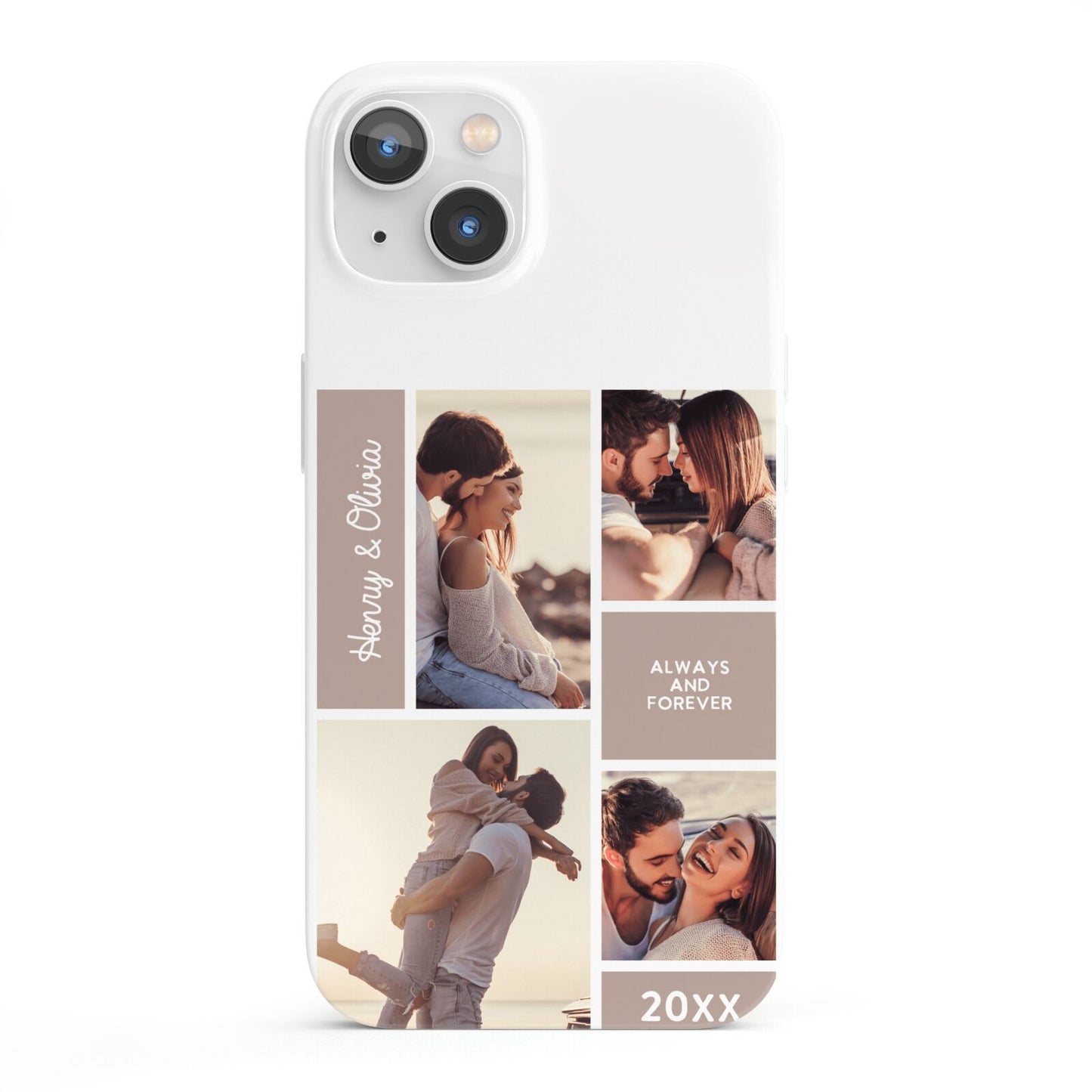 Couples Valentine Photo Collage Personalised iPhone 13 Full Wrap 3D Snap Case