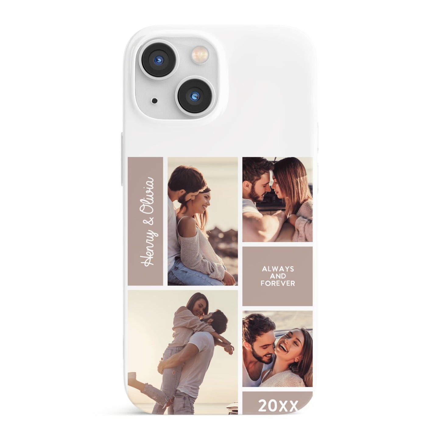 Couples Valentine Photo Collage Personalised iPhone 13 Mini Full Wrap 3D Snap Case