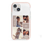Couples Valentine Photo Collage Personalised iPhone 13 Mini TPU Impact Case with Pink Edges