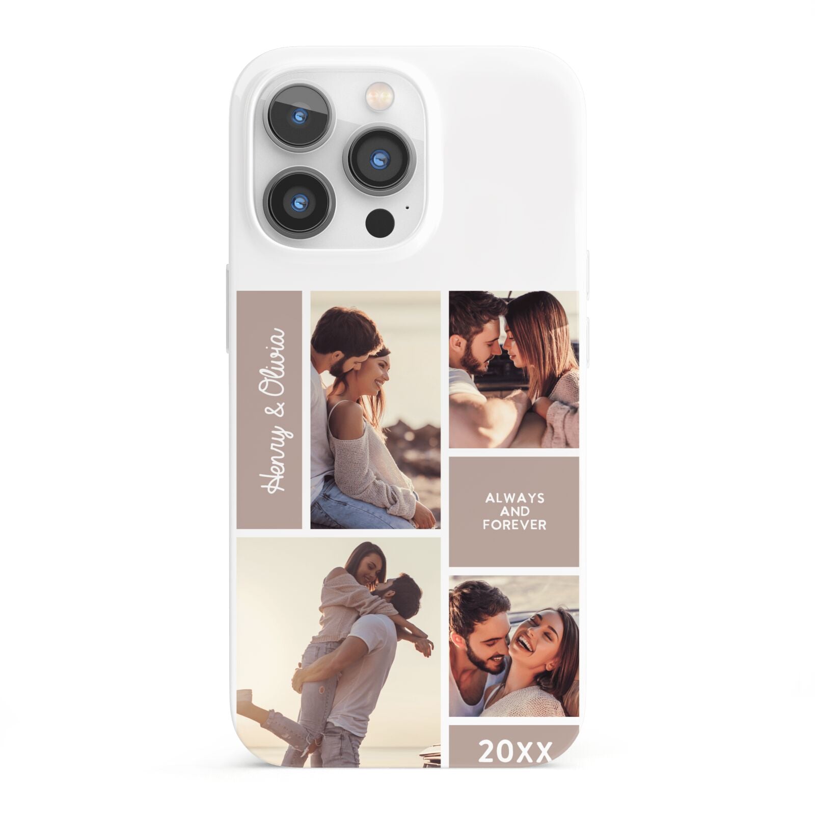 Couples Valentine Photo Collage Personalised iPhone 13 Pro Full Wrap 3D Snap Case