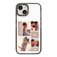 Couples Valentine Photo Collage Personalised iPhone 14 Black Impact Case on Silver phone