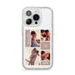 Couples Valentine Photo Collage Personalised iPhone 14 Pro Glitter Tough Case Silver