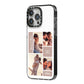Couples Valentine Photo Collage Personalised iPhone 14 Pro Max Black Impact Case Side Angle on Silver phone