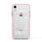 Courier Label Apple iPhone XR Impact Case Pink Edge on Silver Phone
