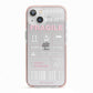 Courier Label iPhone 13 TPU Impact Case with Pink Edges