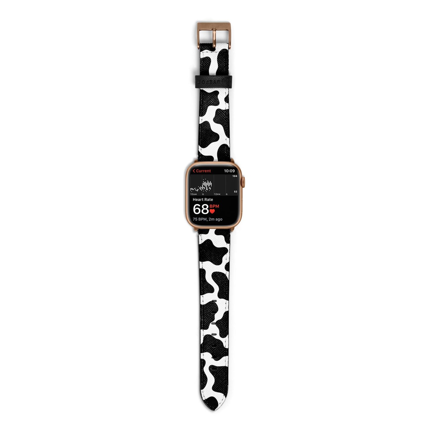 Cow Print Apple Watch Strap Size 38mm with Gold Hardware