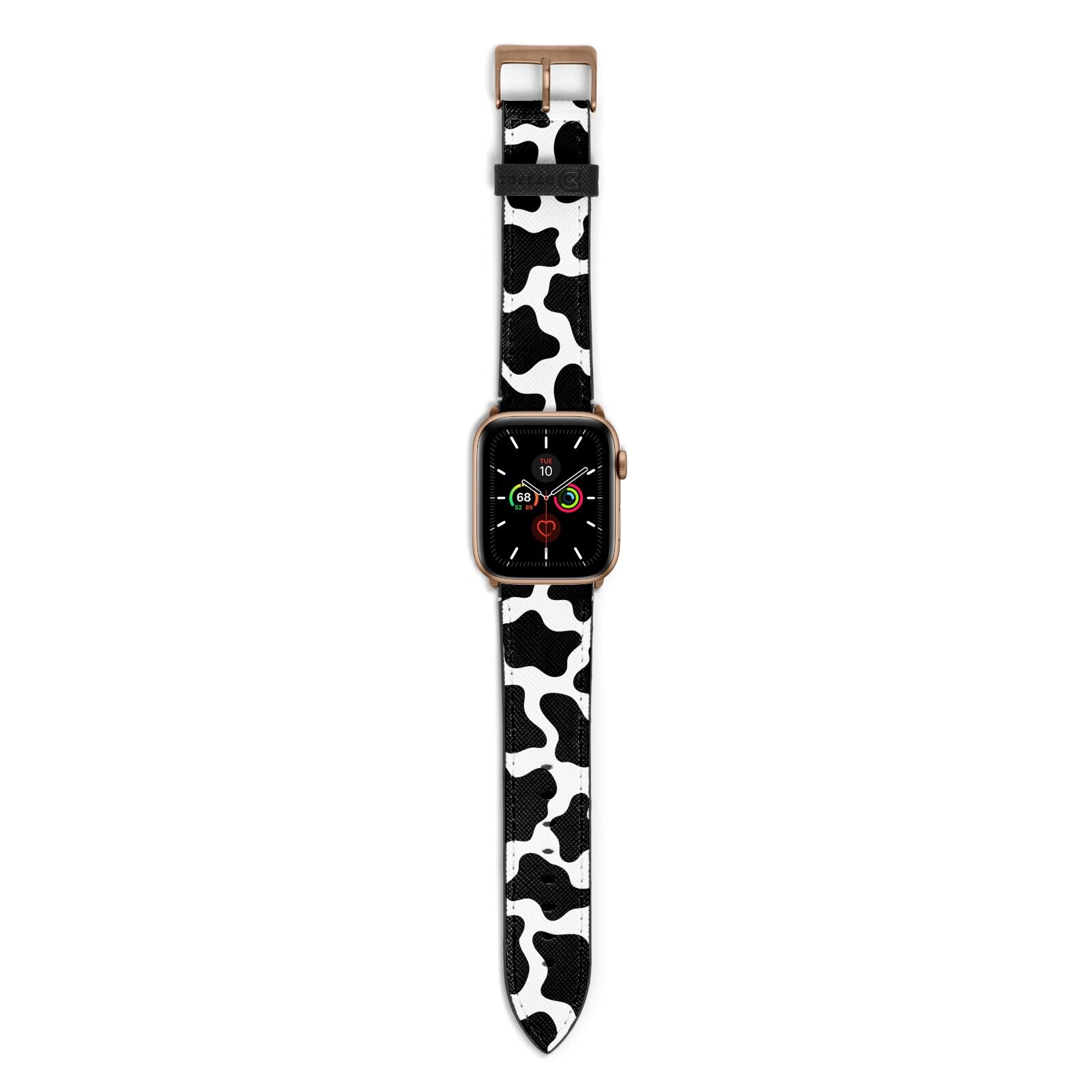 Cow Print Apple Watch Strap with Gold Hardware
